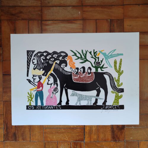 Xilogravura Mestre J Borges G - Os Retirantes