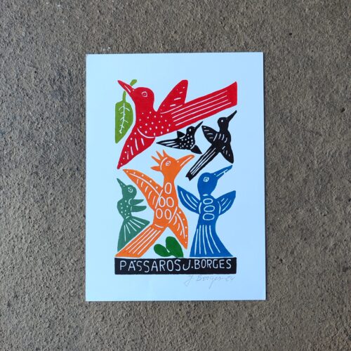Xilogravura Mestre J Borges P - Pássaros