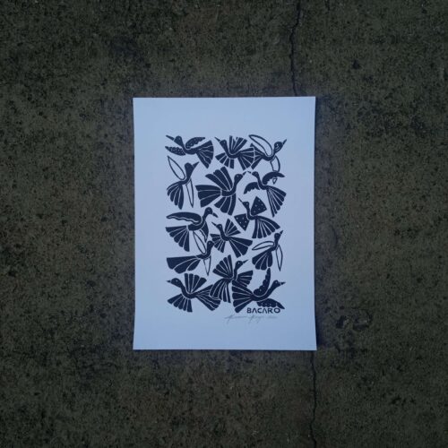 Xilogravura Bacaro Borges P - Passarinhos
