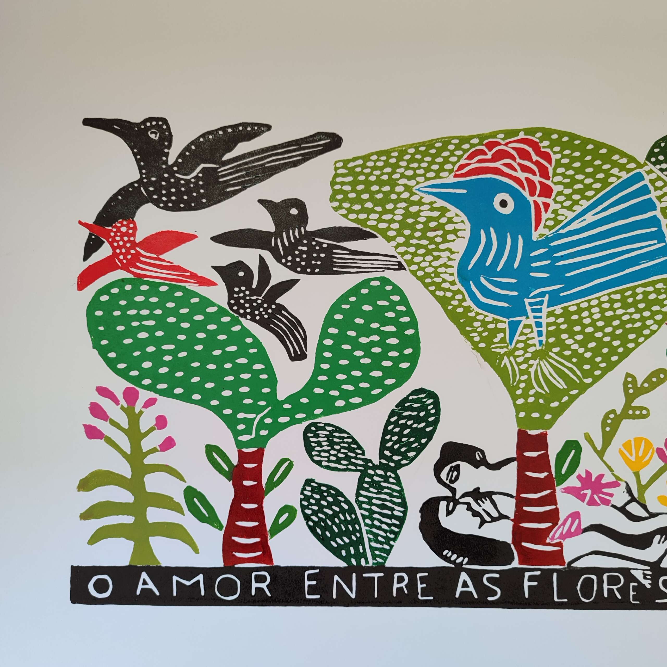Xilogravura Mestre J Borges G - O Amor Entre as Flores - Imagem 3
