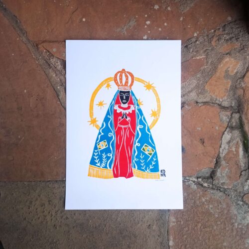 Xilogravura Edna Silva M - Nossa Senhora Aparecida