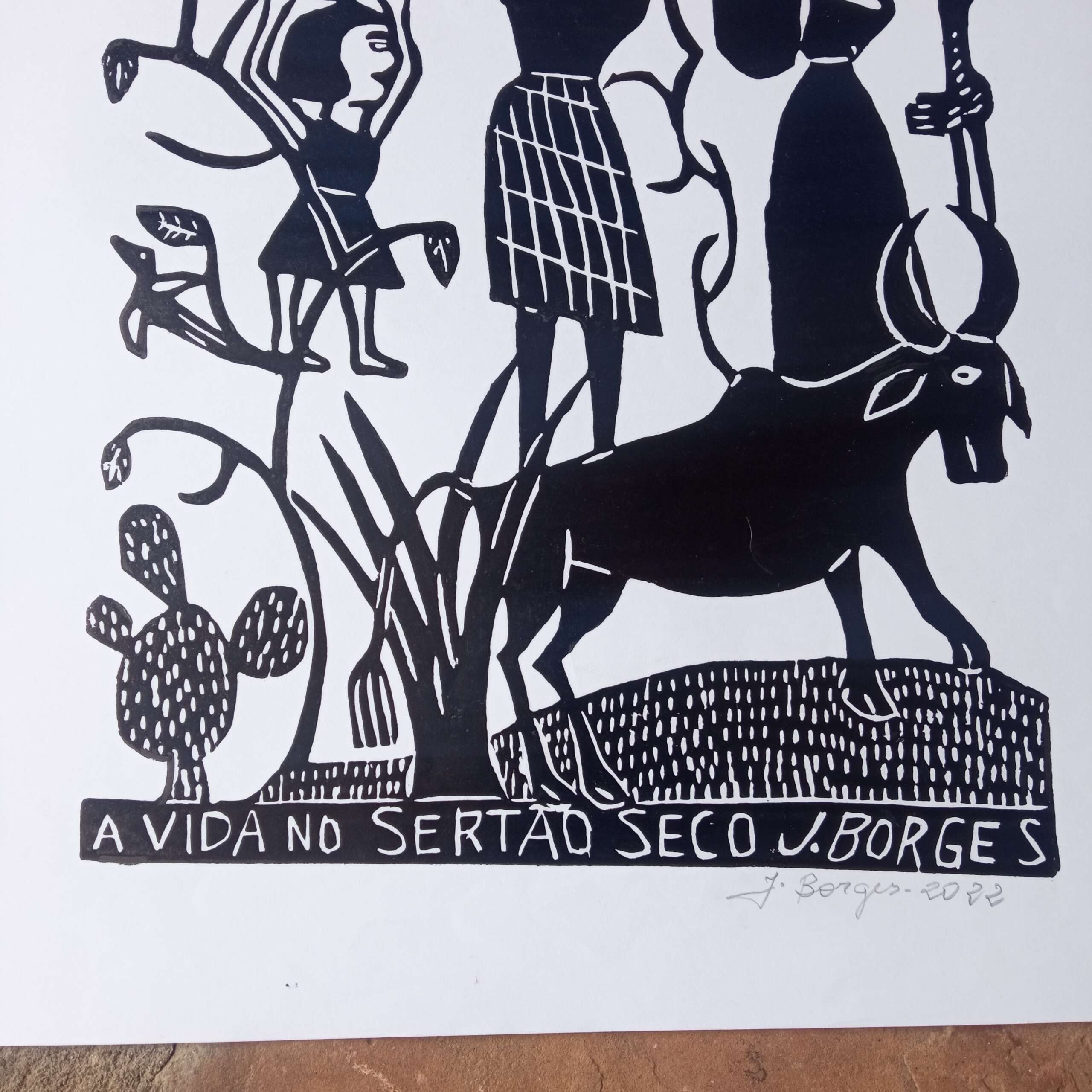 Xilogravura Mestre J Borges G - A Vida no Sertão Seco - Imagem 3