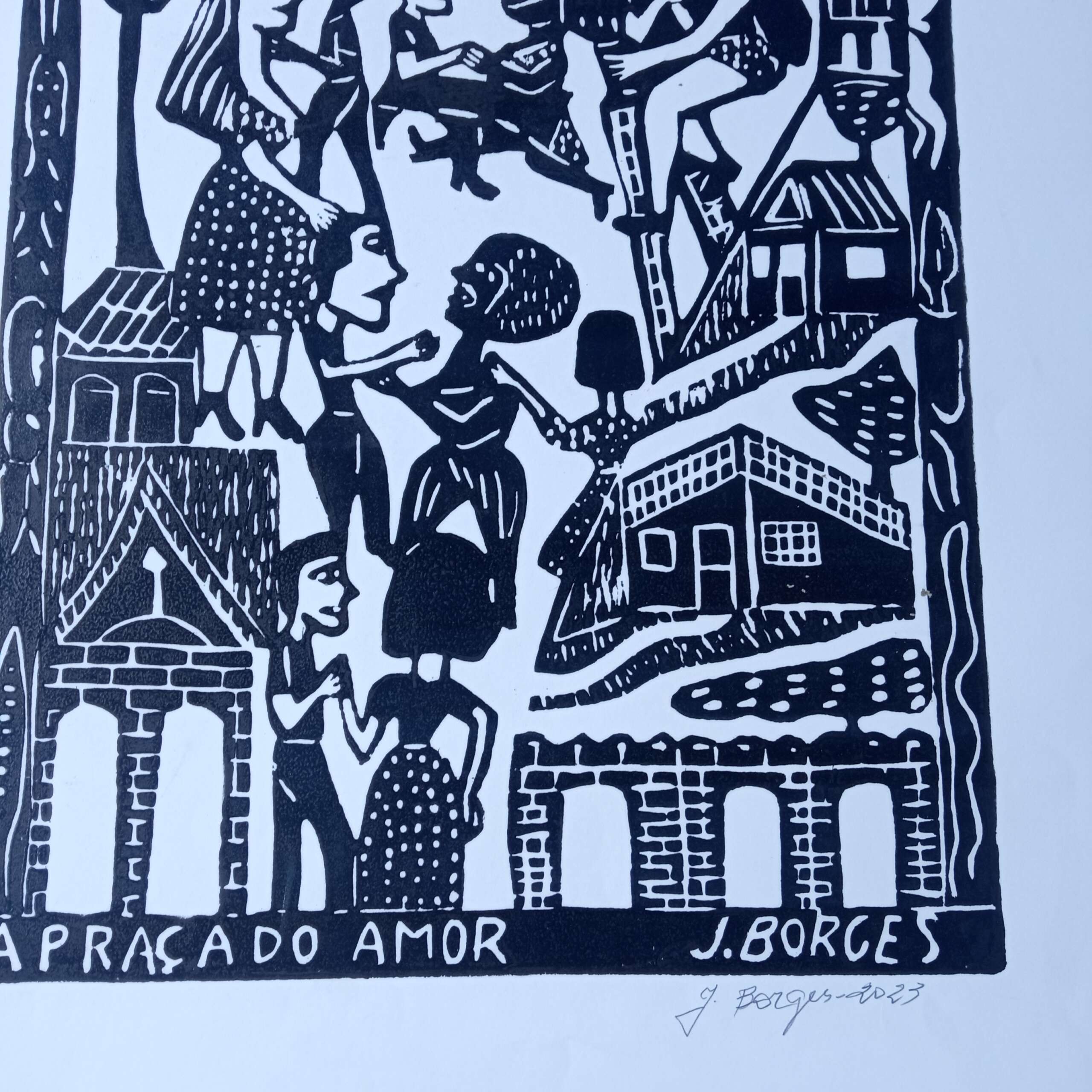 Xilogravura Mestre J Borges G - A Praça do Amor - Imagem 3
