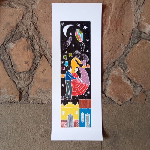 Xilogravura Edna Silva M Vertical - Noites de São João